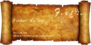 Fodor Éva névjegykártya