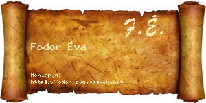 Fodor Éva névjegykártya