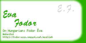 eva fodor business card
